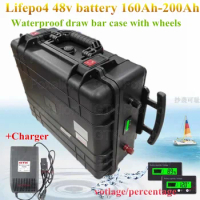 48v 160Ah lifepo4 battery 180Ah 48v 200AH solar battery for 5000W electric vehicle RV camper scooter lifepo 190ah + 10A charger
