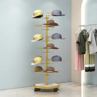 Clothing and accessories store hat display rack, floor to floor, children's mother and baby hanging hat holder, multi-layer plac