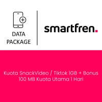Paket Mobile Data Smartfren - Kuota SnackVideo / Tiktok 1GB + Bonus 100 MB Kuota Utama 1 Hari