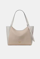 Kate Spade Knott Large Z Tote Bag Pebble Leather Colorblock Light Crea KN657