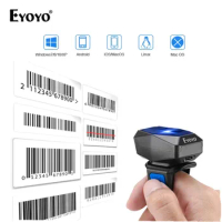 Eyoyo Ring Type Bluetooth Wireless Laser Barcode Scanner,Mini Size,Wearable,Portable Barcode Reader Wireless Bluetooth Scanner