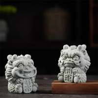 【財神小舖】雙倍進財-青砂石麒麟擺件/二款任選(已開光/節日送禮/高雄進寶財神廟)