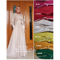 Gamis Fitri Dress Original Mona Syari Gamis  Katun Cantik Berkualitas