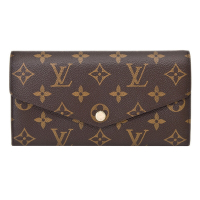 Louis Vuitton Sarah系列 Monogram帆布信封暗釦長夾(M60531-咖)