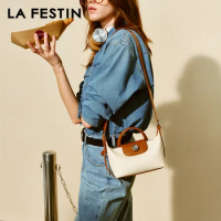 LA FESTIN Original 2024 New Handbag Women's Bag Leather Shoulder Crossbody Bag Portable Bag Luxury Brand Bag