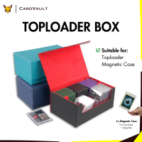 PU Leather Magnetic Card Storage Box - Toploader Case Protector Pokemon TCG Deck Box Holder Trading 