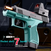 Mini Gx4 Pocket Toy Gun Continuous Shell Throwing Macara Education Gun Model Soft Bullet Launcher BlowBack Airsoft Small Pistol