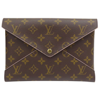 【二手名牌BRAND OFF】LOUIS VUITTON LV 路易威登 棕色 原花帆布 Kirigami 三件式信封包 手拿包 M62034