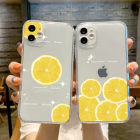 Cute Lemon Slices Clear Phone Case for IPhone 11 12 13 14 Pro Max Soft Cover For IPhone 13 Mini X XS Max XR 8 7 15 Plus SE2 Case