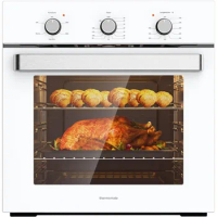 24" Single Wall Oven,2.79 Cu.ft. Electric Wall Oven with 5 Cooking Functions, 2200W White Built-in Ovens with Mechanical Knobs