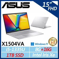 【ASUS】VivoBook 15吋 X1504VA-0031S1335U (i5-1335U/8G+16G/1TB)