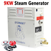 9KW Steam Generator for Shower 220V/380V Home Steam Machine Sauna Equipment Sauna Bath SPA Steam Shower with Digital Controller
