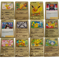 Pikachu 37 Styles 25th Charizard VMAX GX MEGA Gold Metal Card Super Game Collection Anime Cards Toys for Children Christmas Gift