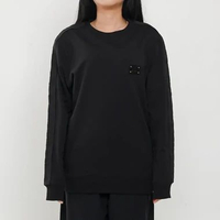Sweater BALMAIN BAND TAPE TEXT SHOULDER BLACK SWEATSHIRT 100% ORIGINAL Size S