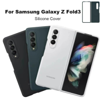 Original Galaxy Z Fold3 Case Silicone Cover Protective For Samsung Fold 3 5G Protection Cover Soft Back Shockproof Cases