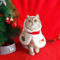 Cat Christmas Cloak Dog Snowman Costume Pet Funny Warm Winter Outfit Teddy Dress Up Ragdoll Pajamas 