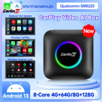 CarlinKit Android 13 Ai Box Snapdragon SM6225 8-Cores Wireless Android Auto CarPlay Adapter Smart TV Box GPS For Netflix YouTube