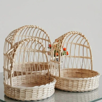 Keranjang Rotan Bulat Model Ayunan 1 Set Isi 3pcs untuk hantaran atau hampers