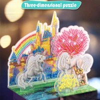 Christmas Children DIY Three-Dimensional Puzzle diamond painting unicorn princess angel castle diamond painting christmas gift