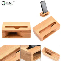 Multi-function Mobile Phone Bamboo Amplifier Mobile Phone Stand Creative Desktop Speaker Base Bamboo Wood Mobile Phone Rack