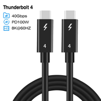 Ugourd 0.8m Thunderbolt 4 cáp đồng trục usb4 Loại C để Loại C 40Gbps PD 100W nhanh sạc cáp cho egpu
