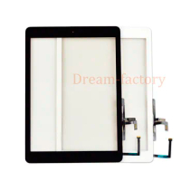 10pcs Free DHL New 2017 Touch Screen Digitizer For iPad 5th A1822 A1823 Outer Panel Front Glass includes home button Adhesive