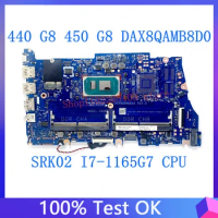High Quality Mainboard For HP ProBook 440 G8 450 G8 Laptop Motherboard DAX8QAMB8D0 W/SRK02 I7-1165G7 CPU 100% Full Working Well