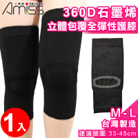 【Amiss 機能感】360D石墨烯立體包覆全彈性護膝(護套 護膝 膝蓋護套 運動護膝/1601-6)