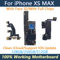 Working Free iCloud For iPhone Xs Max Motherboard mainboard With Face ID iCloud Unlocked Board IOS System 64GB 256GB Tested