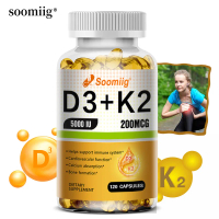Vitamin K2+D3 Tambahan, soomiig, Formula Bukan GMO, Vitamin D3 125 mcg & 200 mcg K2, Sokongan Tulang