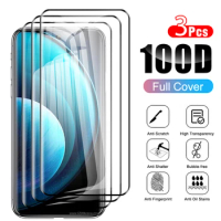 3Pcs protective glass For vivo X100 Pro 2023 Full glue curved screen protector vivox 100 100pro Tempered Glass X 100 6.78 inches