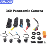 360 Car Camera Panoramic Surround View 1080P AHD Right+Left+Front+ Rear View Camera System for Android Auto Radio Night Vision