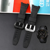 Waterproof silicone tape watchband for CASIO prg-110y / prw-1300y series rubber watch belt 26mm men's wristband bracelet chain