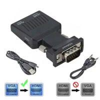 Adapter Cables VGA TO HDMI VGA Converter VGA TO HDMI Adapter VGA TO HDMI Cable VGA Male TO HDMI Female VGA TO HDMI Converter