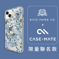 【CASE-MATE】美國 CASE·MATE x Rifle Paper Co iPhone 15 Plus 精品防摔保護殼MagSafe(花園派對 - 藍)