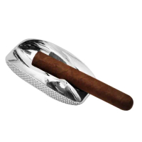100% Sterling Silver Cigar Ashtray Luxury Single Slot Cigar Ashtray Portable Cigarette Cigar Ashtray Smoking Accessories