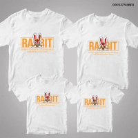 BARU Baju Kaos Imlek 2023 Kelinci Rabbit Katun Santai Merah Family Keluarga Dewasa Unisex - PUTIH, 4