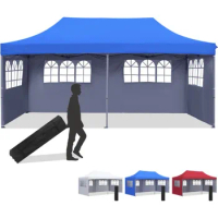 Diophros 10x20 Outdoor Pop Up Canopy Tent,Instant Tent Outdoor Camping Gazebo Canopy Tent with 4 Removable Sidewalls