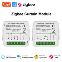 Tuya ZigBee Smart Curtain Switch Module for Roller Blinds Shutter Electric Motor Need Zigbee Hub Alexa Google Home Voice Control