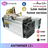 ANTMINER L3 Plus 504MH/s 695W(55dB Home Version) with PSU Scrypt Litecoin l3 Miner LTC Doge Mute Asic Miner for Home Mining
