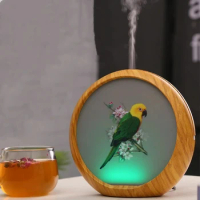 BPA Free Essential Oil Diffuser Air Humidifier 7 Color Changing LED Lamp Cute Parrot Ultrasonic Cool Mist Aroma Diffuser 150ML