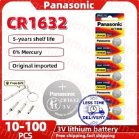10-100PCS Panasonic 3V CR1632 DL1632 ECR1632 Button Batteries Cell Coin Lithium Battery For Watch Electronic Toy Calculators