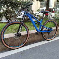 Kalosse 29x17 Inches Hydraulic Brakes Full Suspension Bikes Mountain Bicycle Mountain Bike 11 Speed Bicycle