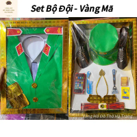 Quần Áo Bộ Đội Vàng Mã - Quần Áo Bộ Đội Giấy ( mặt sau kèm mũ, giày, phụ kiện)