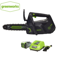 Greenworks 40v Cordless Chain Saw GD40TCS Brushless ONE HAND Operate Chainsaw 10 Inch Guide Bar