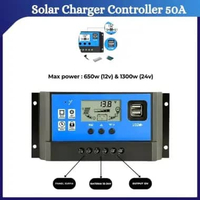 Solar Charger Controller 10A 20A 30A 40A 50A 60A LCD LED Display Solar PWM USB Solar Panel Charge 50