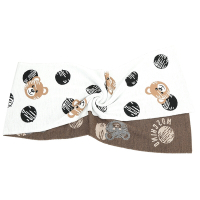 MOSCHINO 塗鴉泰迪熊米白色混紡羊毛圍巾(180x30)