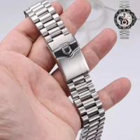 Solid Stainless Steel Watchband For TAG heuer F1 Watch Strap Flat End Push Button Deployment buckle Men's Bracelet 20mm 22mm