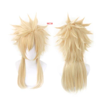 Final Fantasy VII Cloud Strife Long Wigs Cosplay Costume ( Short Wig + Long Part ) Heat Resistant Hair Carnival Party Wigs
