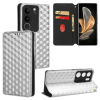 100pcs/lot For VIVO V29 5G S17 PRO Y78 5G Credit Card Slots Magnetic Leather Case With Stand For Vivo Y17S 4G Y27 4G Y35 Plus